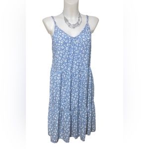 Thread & Supply Tencel Print Sleeveless Side Slits Adjustable Strap Dress M